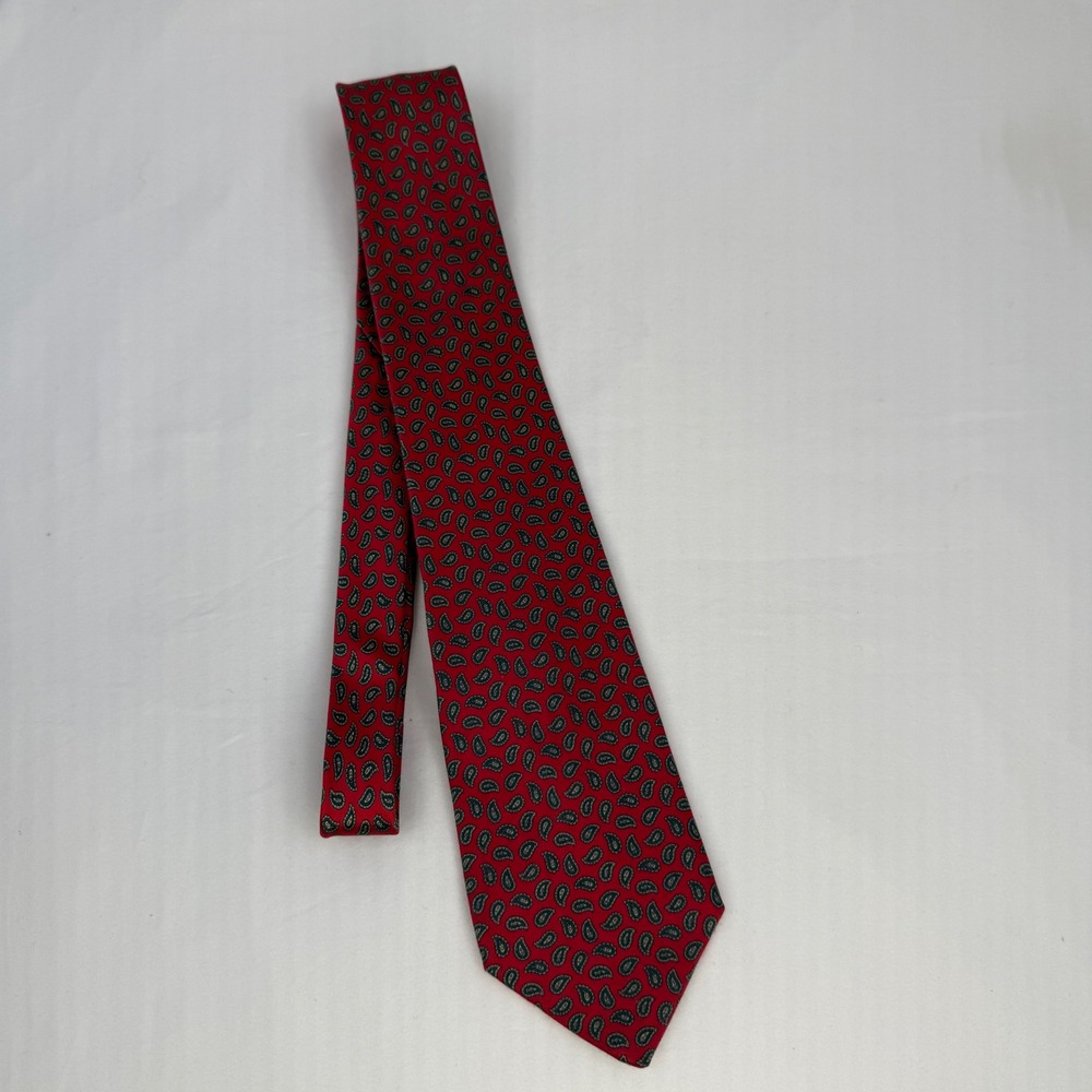 Luciano Toscani The Rack Red Paisley Silk Tie Made in Italy Business Formal